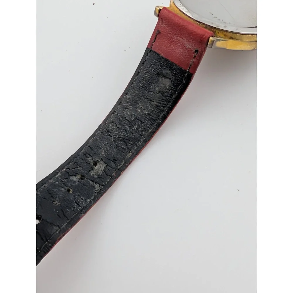 Vintage Nebraska Huskers Unisex Watch 33mm Case Red Leather Band- New Battery
